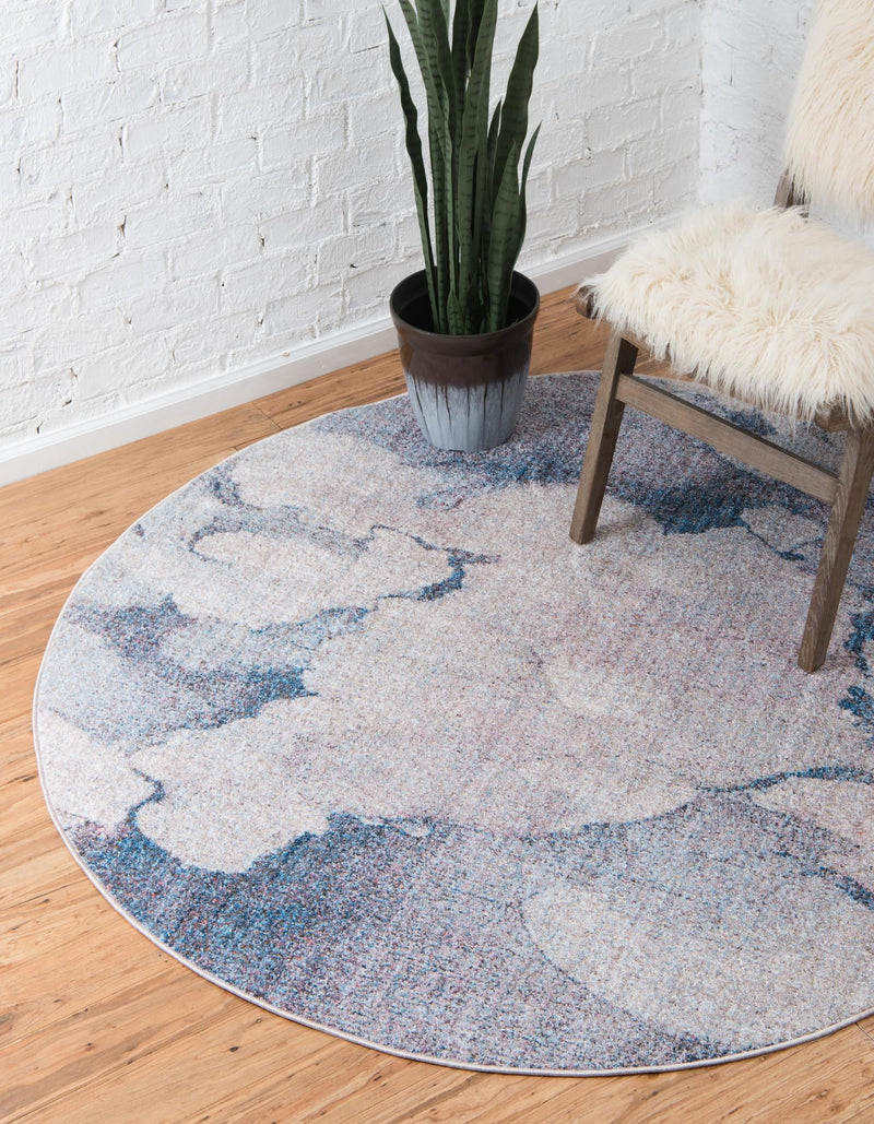 Spectrum Array Collection Area Rug -  Mirage Round Blue Gray  lifestyle 12