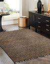Woven Seaside Jute Collection Area Rug - Marina Rectangle Black  lifestyle 5