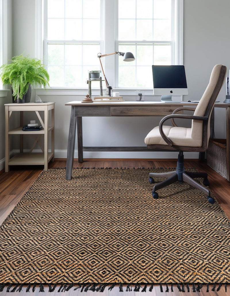 Woven Seaside Jute Collection Area Rug - Marina Rectangle Black  lifestyle 15