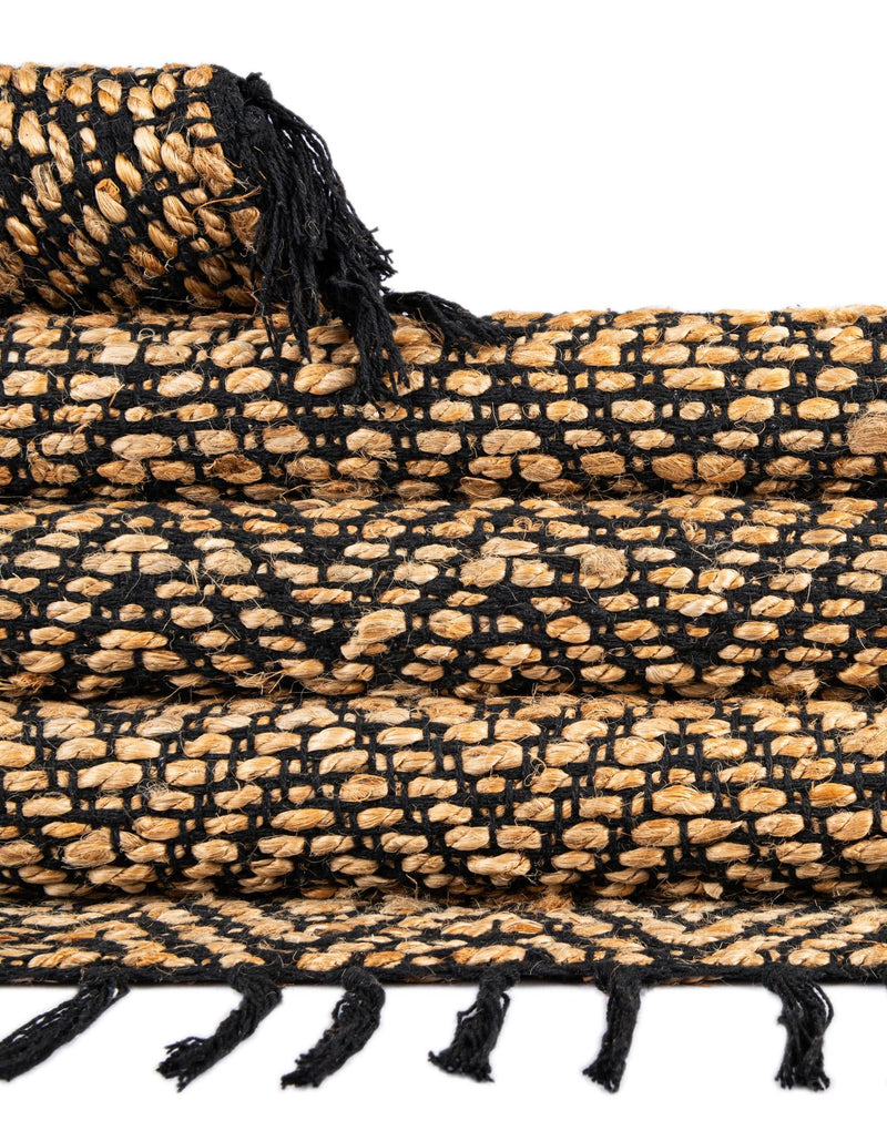 Woven Seaside Jute Collection Area Rug - Marina Rectangle Black  lifestyle 35