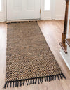 Woven Seaside Jute Collection Area Rug - Marina Runner Black  lifestyle 50