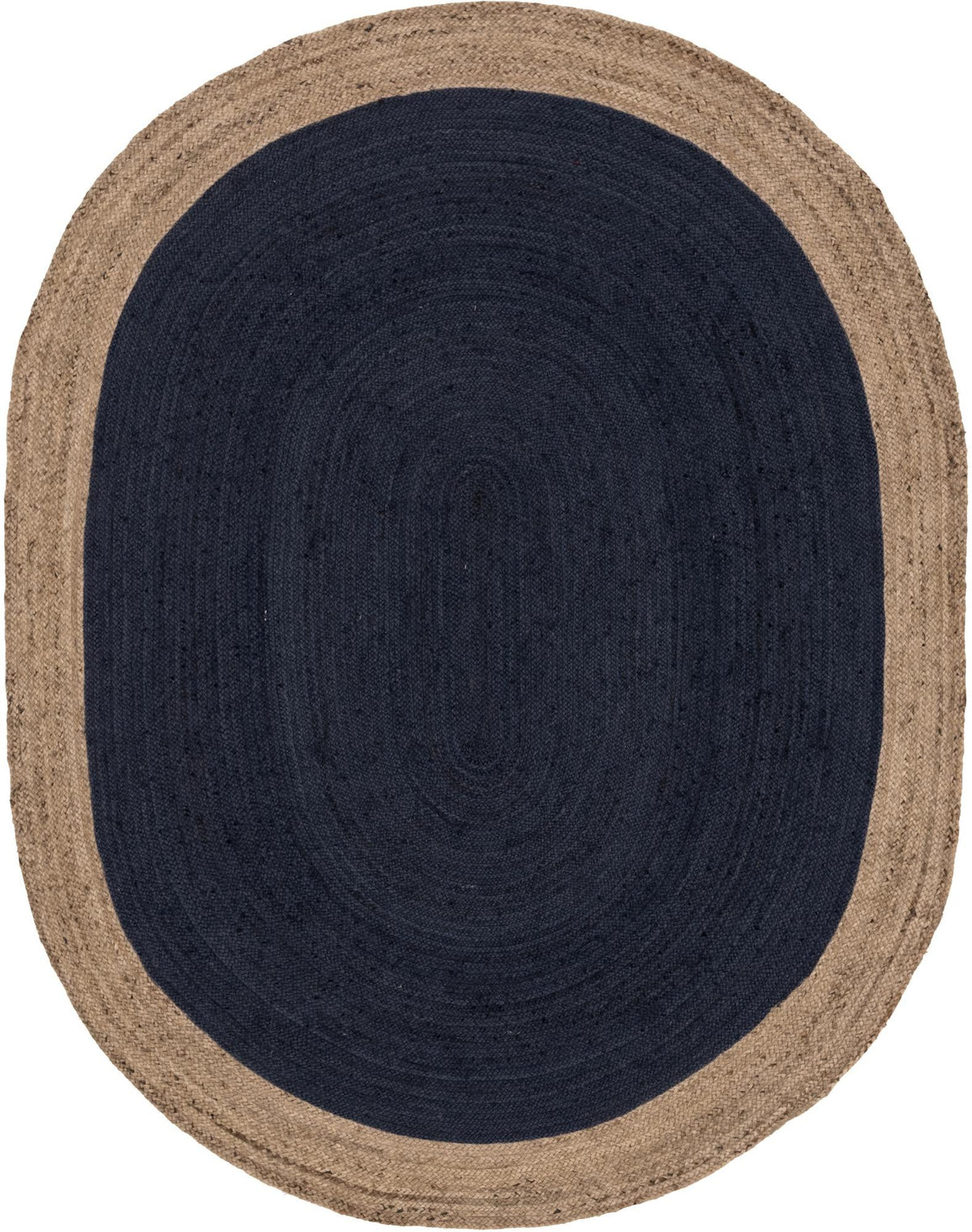 Woven Seaside Jute Collection Area Rug - Nantucket Oval Navy Blue  lifestyle 74