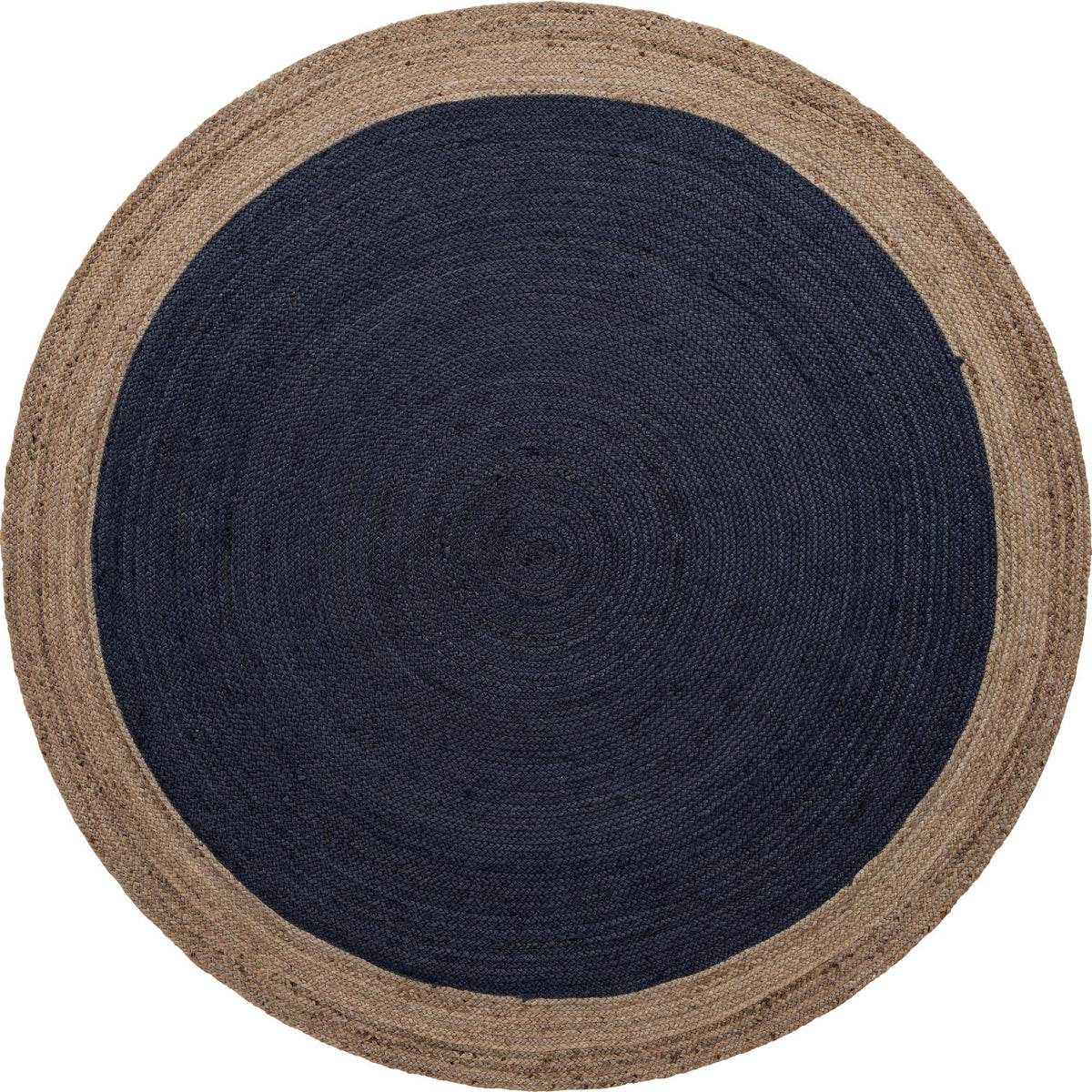 Woven Seaside Jute Collection Area Rug - Nantucket Round Navy Blue  lifestyle 75