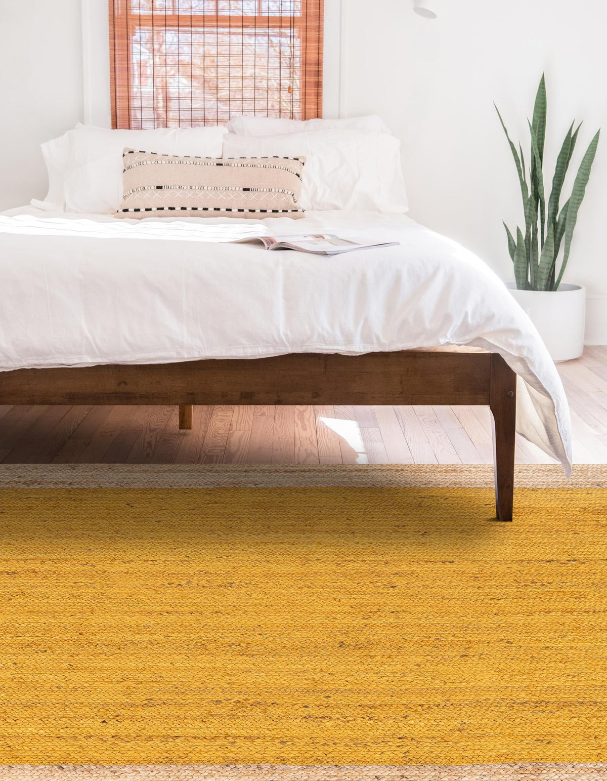 Woven Seaside Jute Collection Area Rug - Nantucket Rectangle Yellow  lifestyle 11