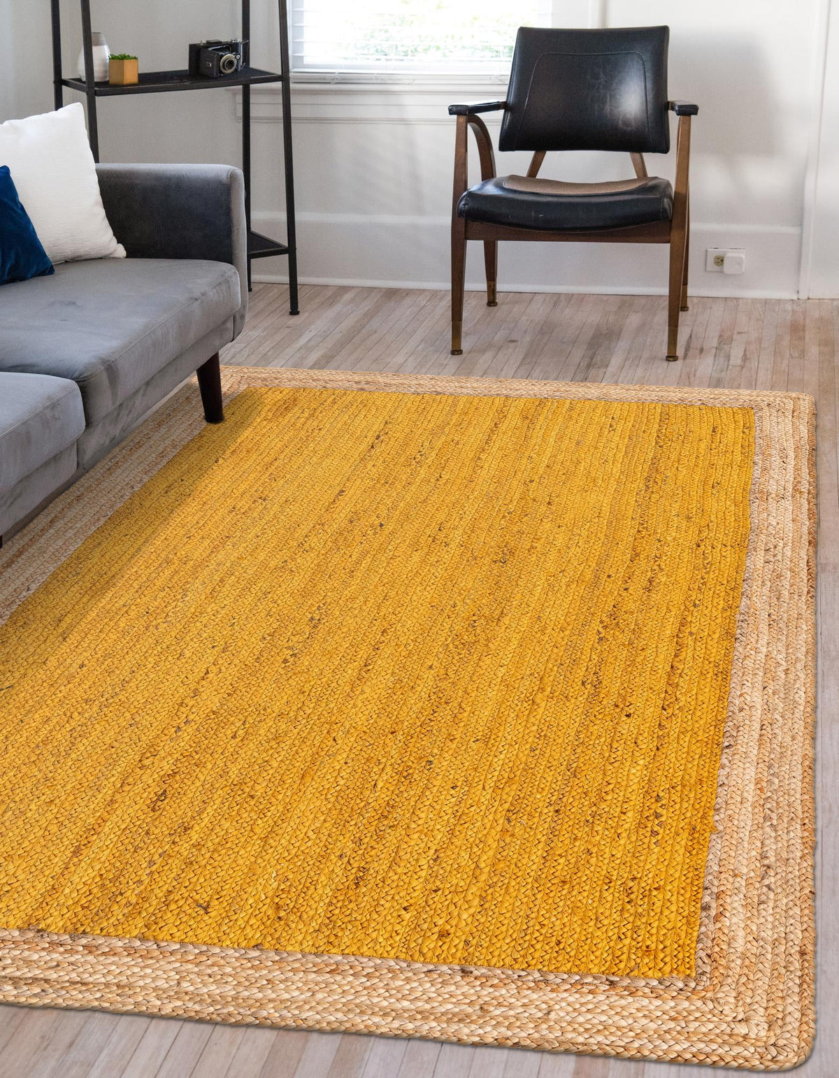 Woven Seaside Jute Collection Area Rug - Nantucket Rectangle Yellow  lifestyle 17