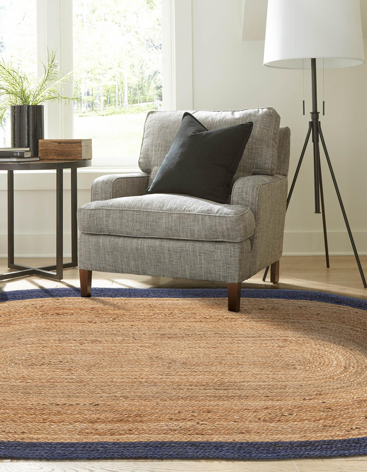 Woven Seaside Jute Collection Area Rug - Nantucket Oval Natural  lifestyle 146