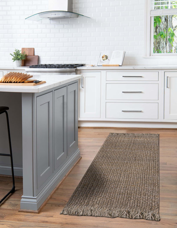 Coastal Weave Jute Collection Area Rug - Seashore Runner Gray  lifestyle 78