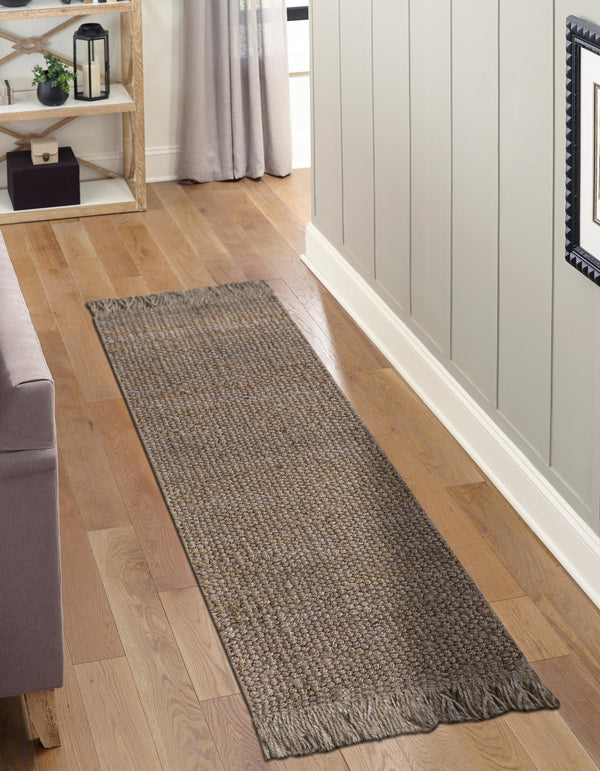 Coastal Weave Jute Collection Area Rug - Seashore Runner Gray  lifestyle 81