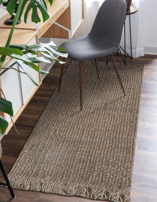 Coastal Weave Jute Collection Area Rug - Seashore Runner Gray  lifestyle 84