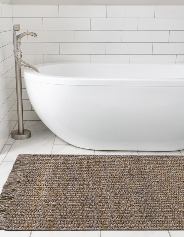 Coastal Weave Jute Collection Area Rug - Seashore Runner Gray  lifestyle 90