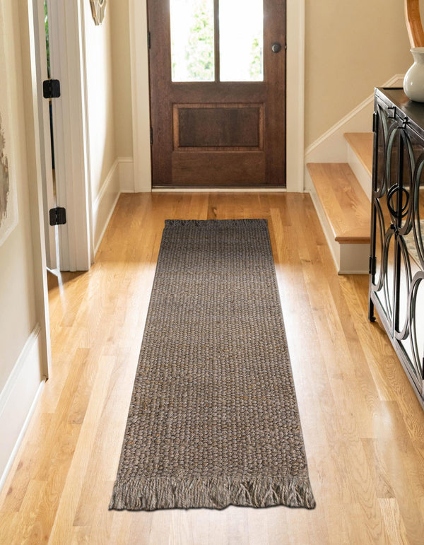 Coastal Weave Jute Collection Area Rug - Seashore Runner Gray  lifestyle 102