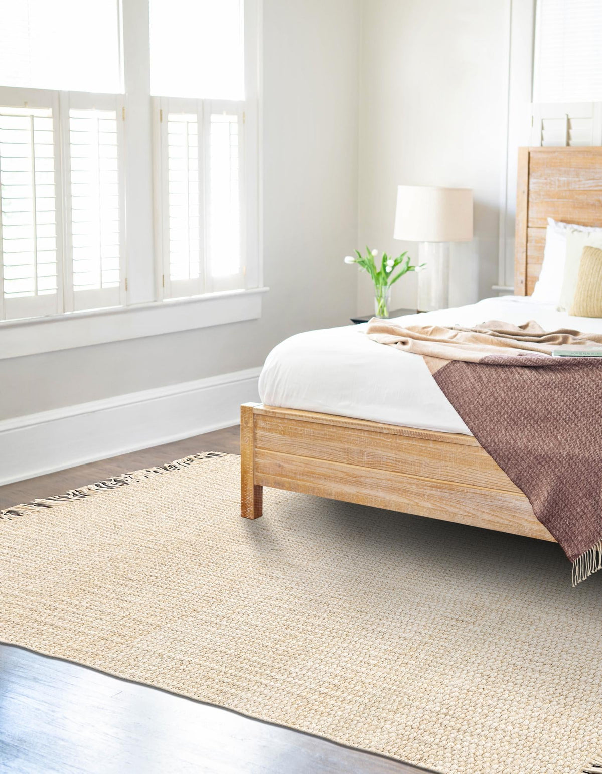 Coastal Weave Jute Collection Area Rug - Seashore Rectangle Ivory  lifestyle 7