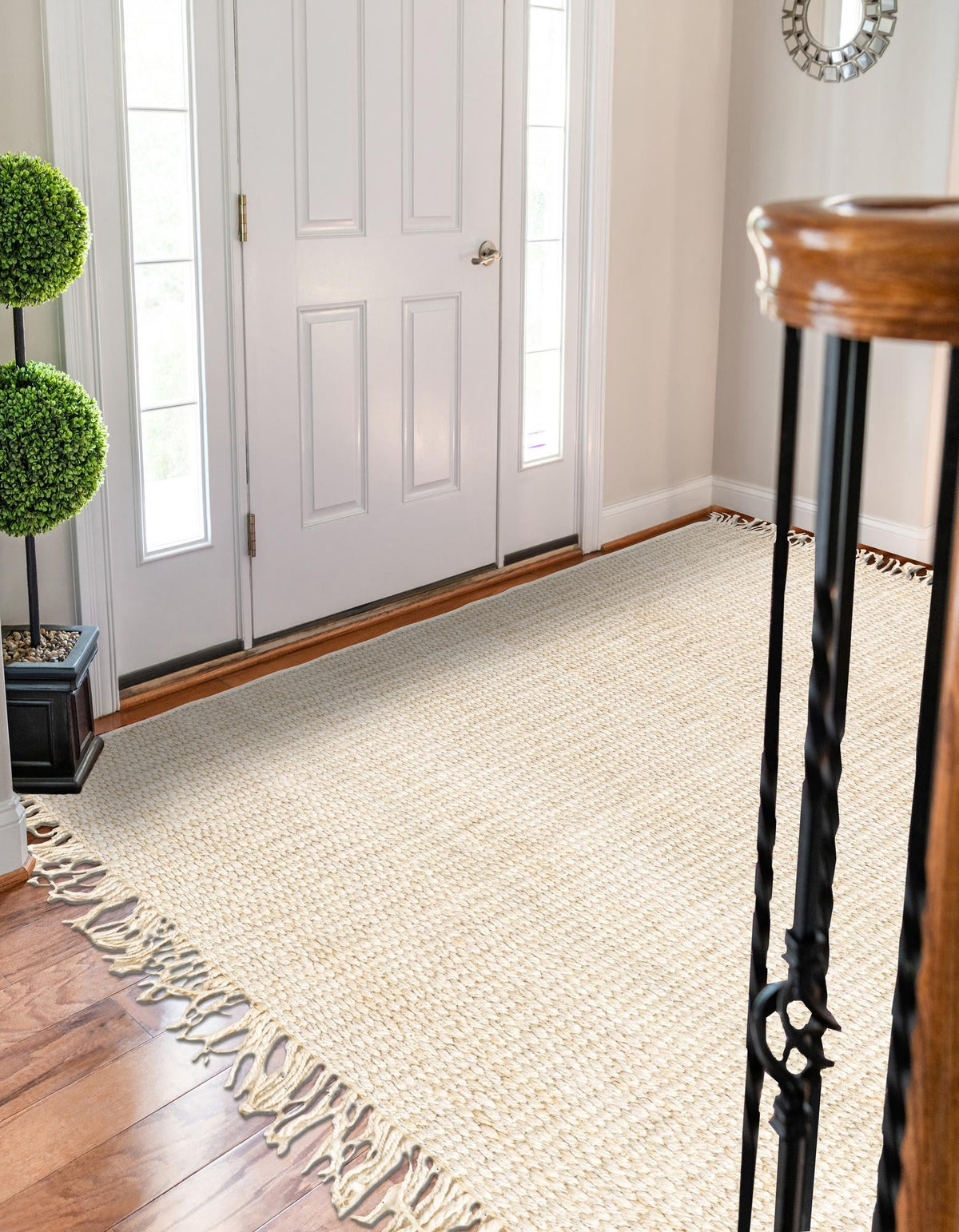 Coastal Weave Jute Collection Area Rug - Seashore Rectangle Ivory  lifestyle 16
