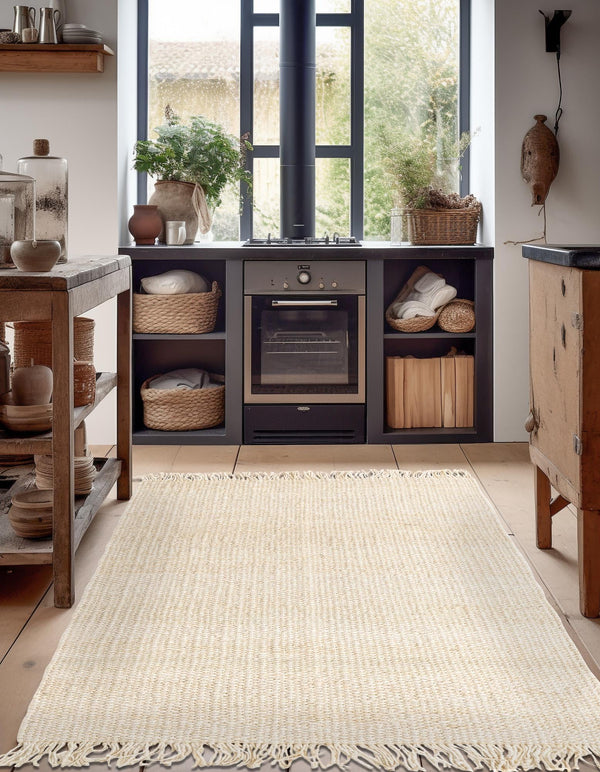 Coastal Weave Jute Collection Area Rug - Seashore Rectangle Ivory  lifestyle 25