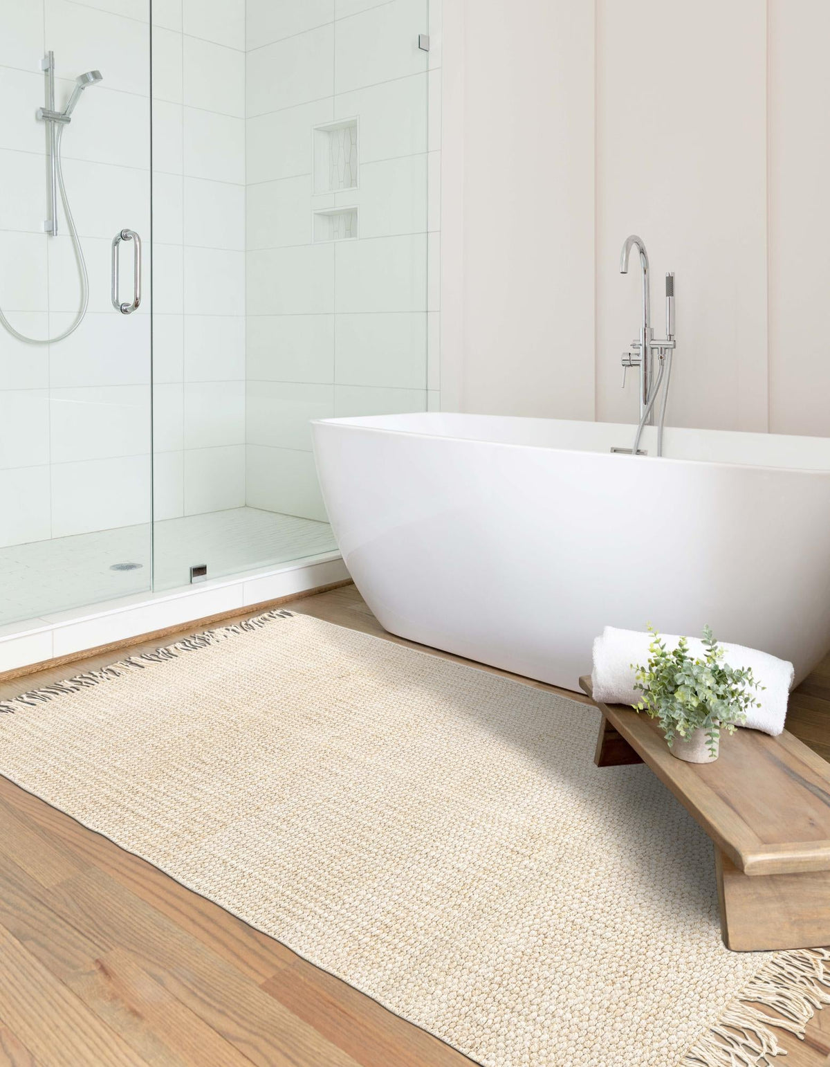 Coastal Weave Jute Collection Area Rug - Seashore Rectangle Ivory  lifestyle 28