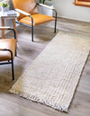 Coastal Weave Jute Collection Area Rug - Seashore Runner Ivory  lifestyle 69