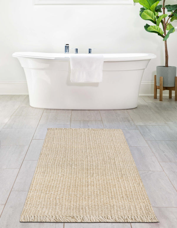 Coastal Weave Jute Collection Area Rug - Seashore Runner Ivory  lifestyle 79