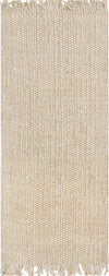 Coastal Weave Jute Collection Area Rug - Seashore Runner Ivory  lifestyle 64