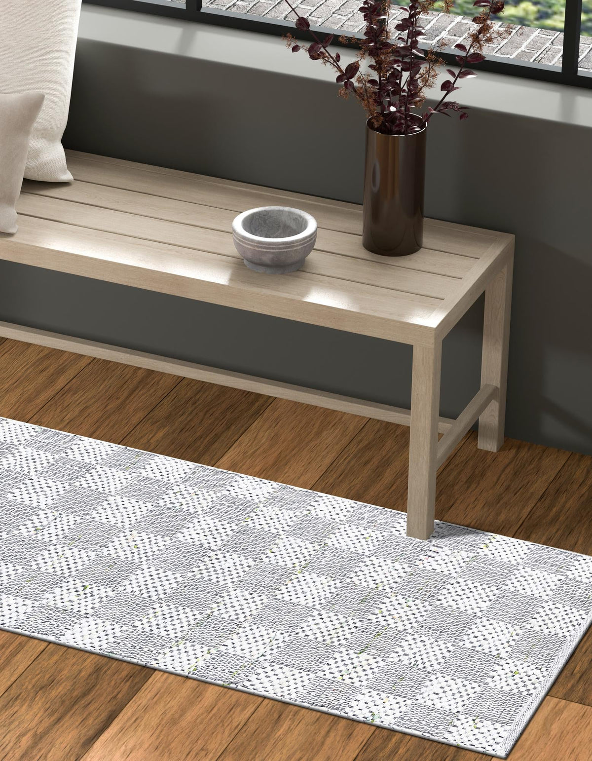 Thar Cotton Collection Area Rug - Serengeti Runner Ivory  lifestyle 15