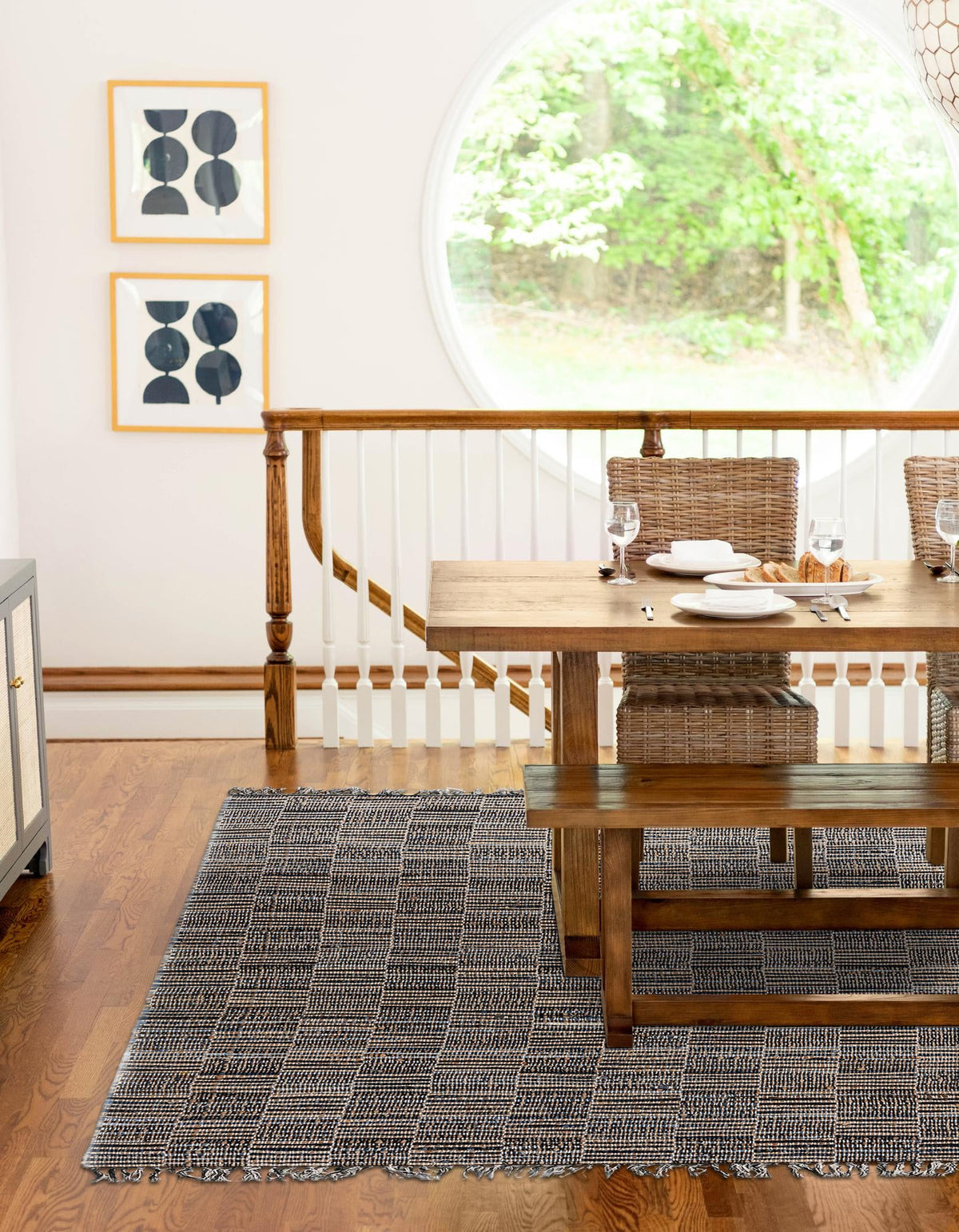 Osian Looms Collection Area Rug - Osian Rectangle Dark Gray  lifestyle 6