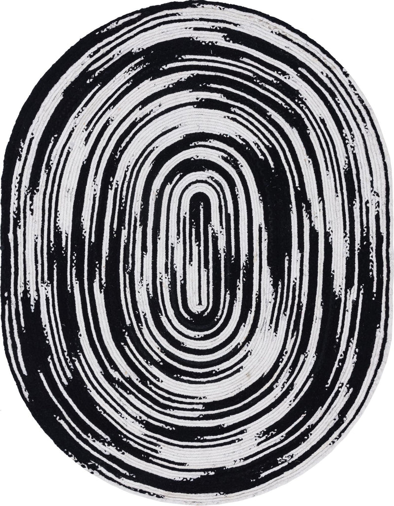 Woven Udaipur Collection Area Rug - Jaipur Oval Black and White  lifestyle 13