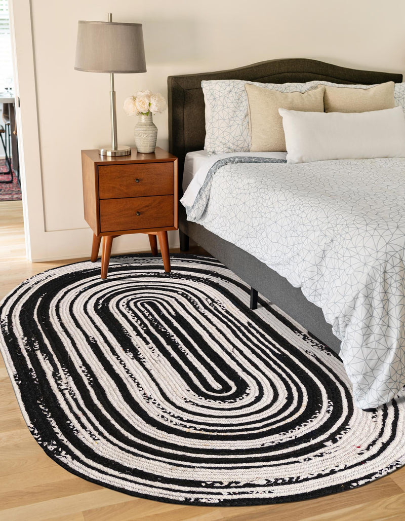 Woven Udaipur Collection Area Rug - Jaipur Oval Black and White  lifestyle 14
