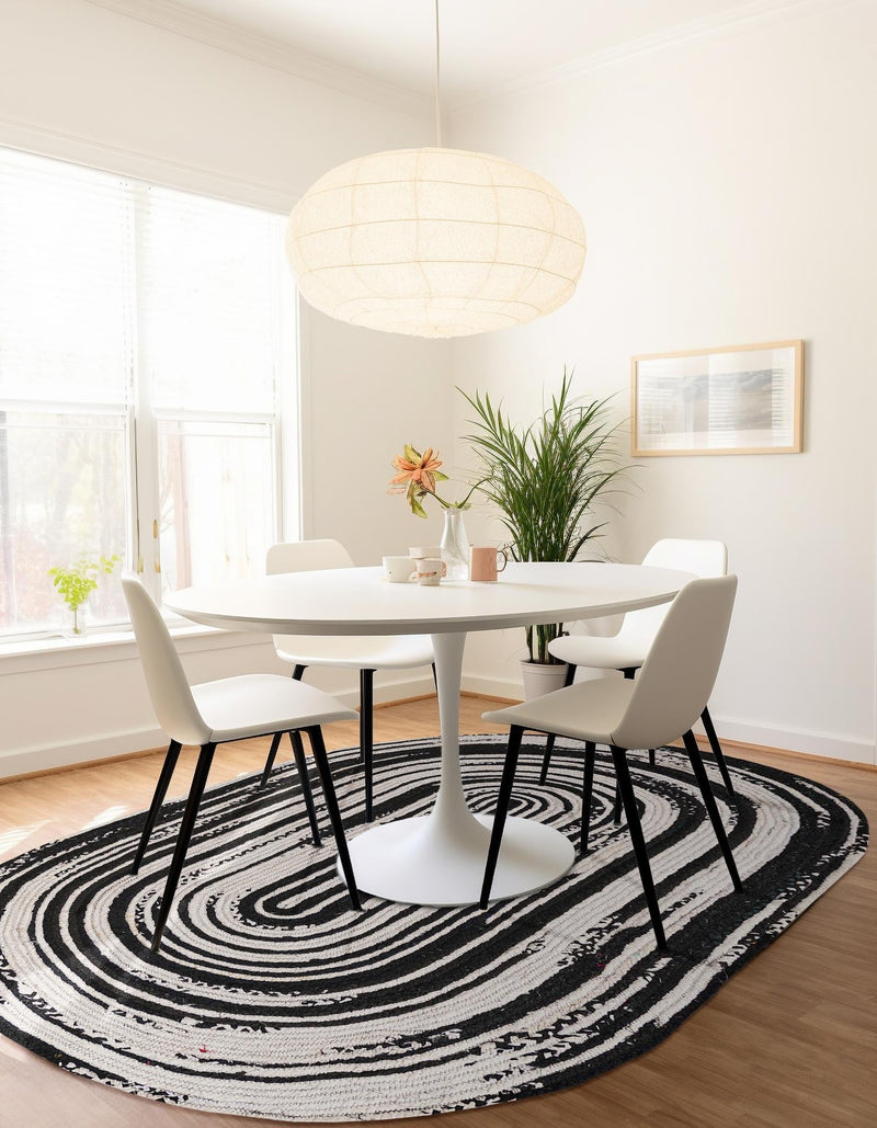 Woven Udaipur Collection Area Rug - Jaipur Oval Black and White  lifestyle 46