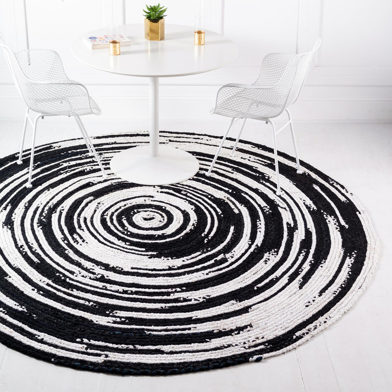 Woven Udaipur Collection Area Rug - Jaipur Round Black and White  lifestyle 15