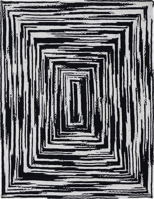 Woven Udaipur Collection Area Rug - Jaipur Rectangle Black and White Main