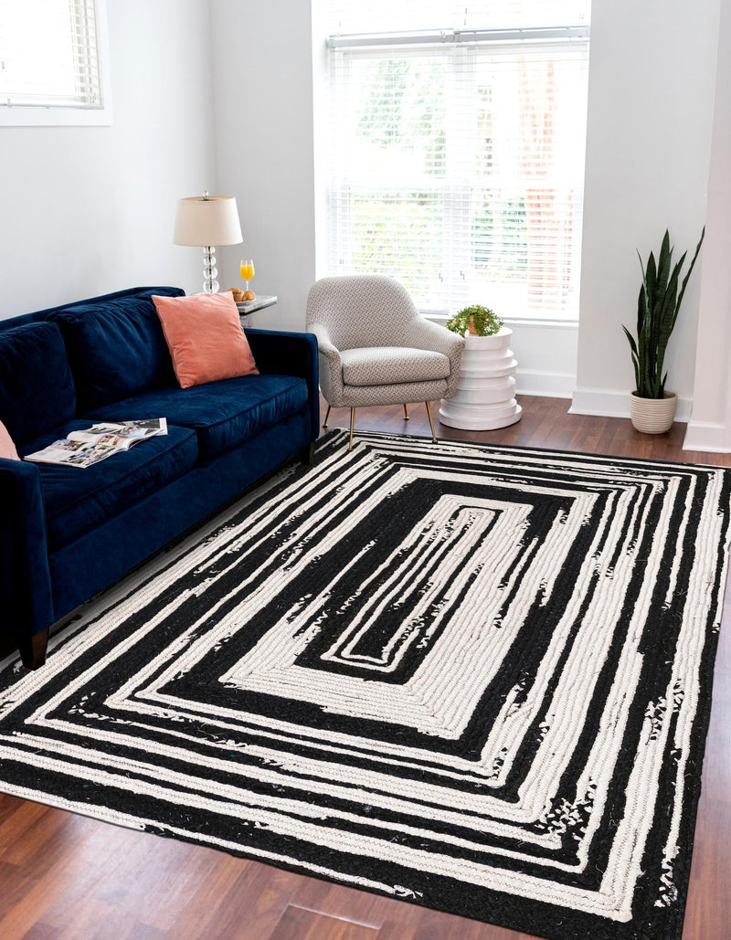 Woven Udaipur Collection Area Rug - Jaipur Rectangle Black and White Main