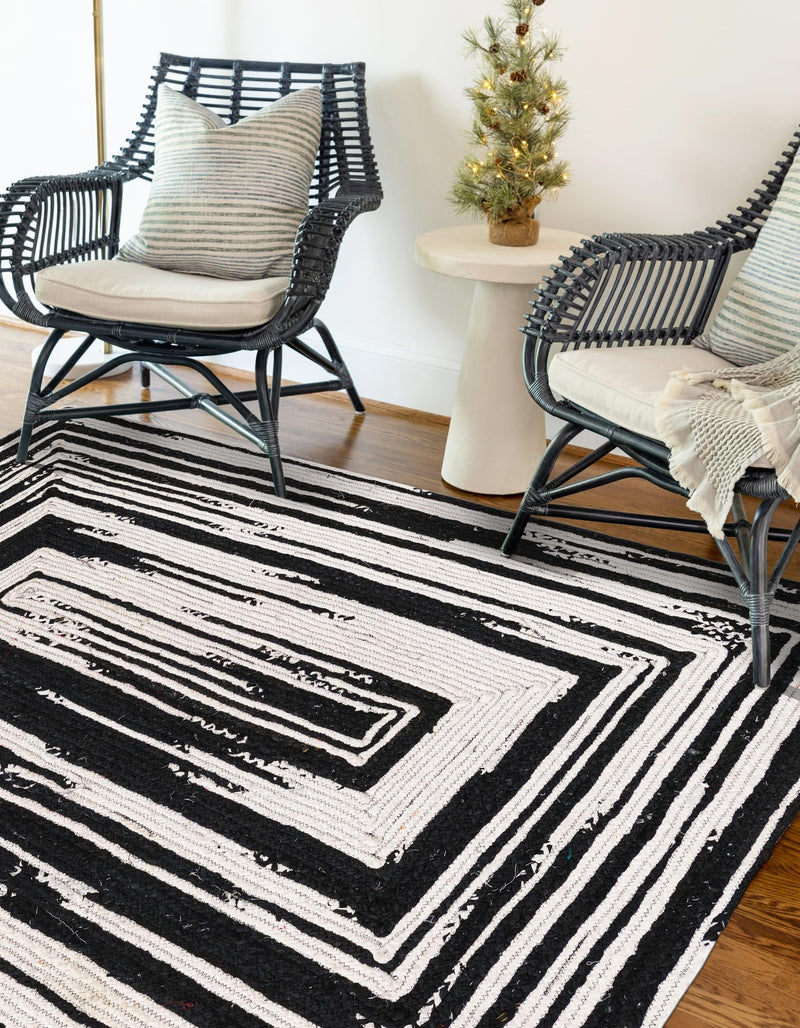 Woven Udaipur Collection Area Rug - Jaipur Rectangle Black and White  lifestyle 2