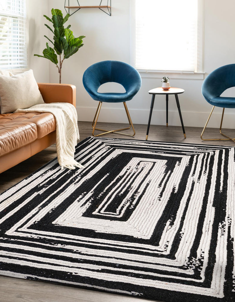Woven Udaipur Collection Area Rug - Jaipur Rectangle Black and White  lifestyle 3