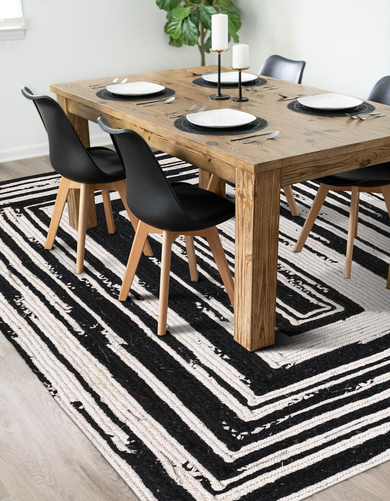 Woven Udaipur Collection Area Rug - Jaipur Rectangle Black and White  lifestyle 8