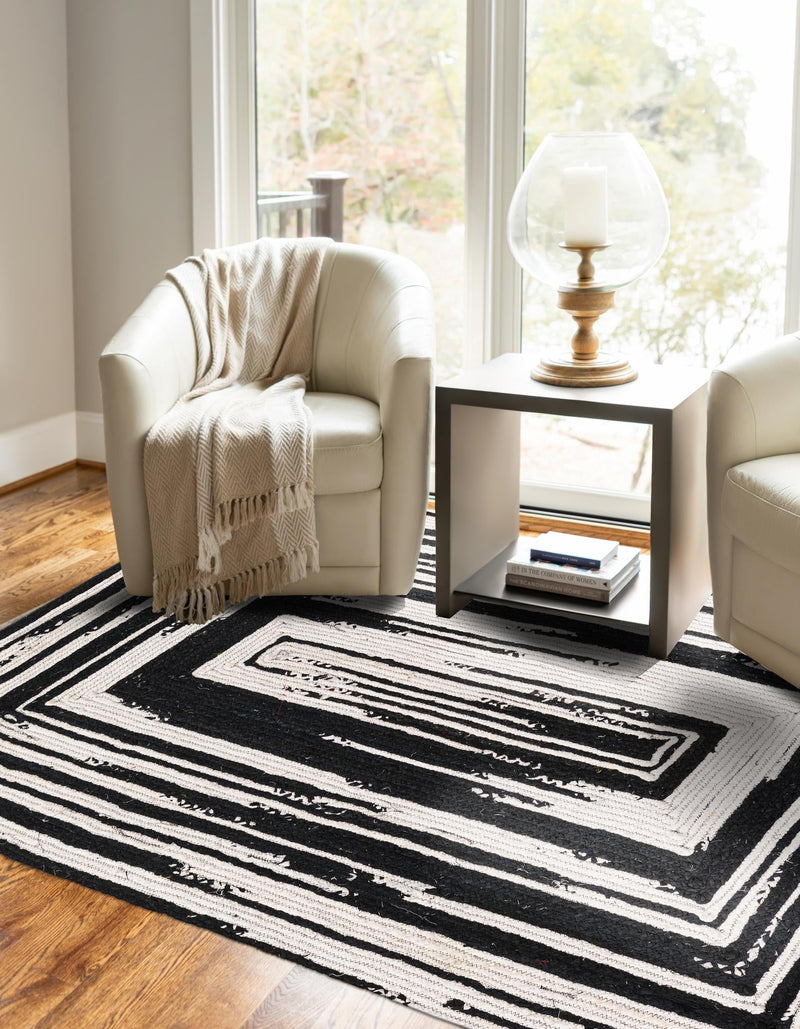 Woven Udaipur Collection Area Rug - Jaipur Rectangle Black and White  lifestyle 10