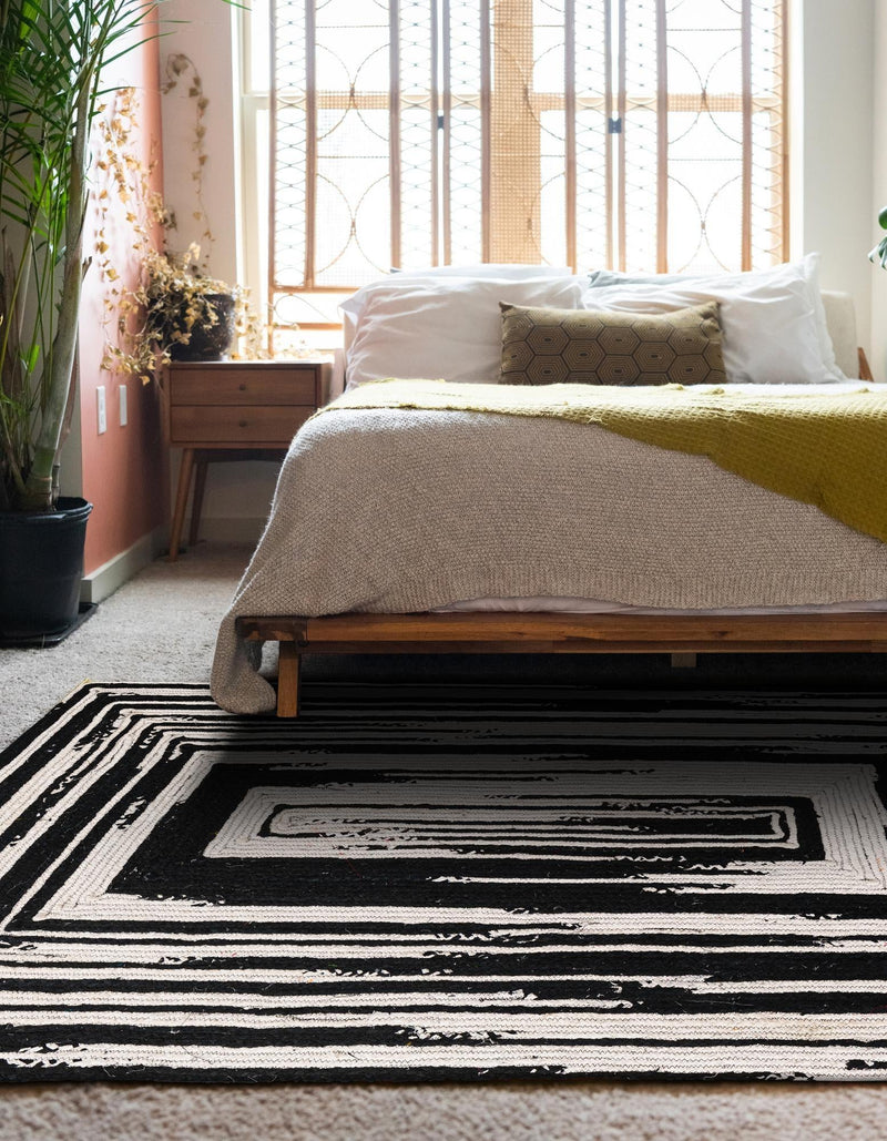 Woven Udaipur Collection Area Rug - Jaipur Rectangle Black and White  lifestyle 13