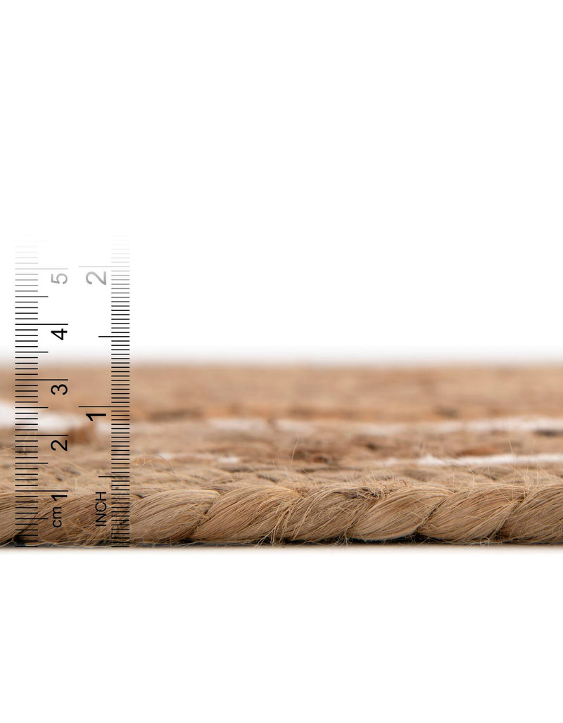 Woven Seaside Jute Collection Area Rug - Nantucket Round Natural and White  lifestyle 52