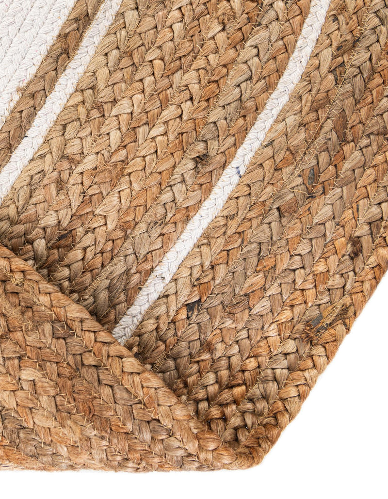 Woven Seaside Jute Collection Area Rug - Nantucket Round Natural and White  lifestyle 68