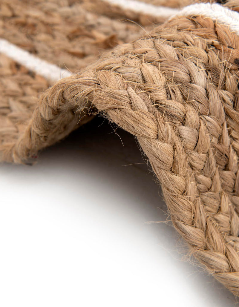 Woven Seaside Jute Collection Area Rug - Nantucket Round Natural and White  lifestyle 74
