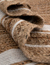 Woven Seaside Jute Collection Area Rug - Nantucket Round Natural and White  lifestyle 79