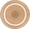 Woven Seaside Jute Collection Area Rug - Nantucket Round Natural and White  lifestyle 35
