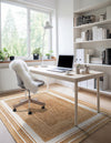 Woven Seaside Jute Collection Area Rug - Nantucket Rectangle Natural and White  lifestyle 3