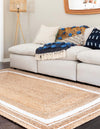 Woven Seaside Jute Collection Area Rug - Nantucket Rectangle Natural and White  lifestyle 9