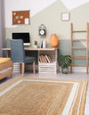 Woven Seaside Jute Collection Area Rug - Nantucket Rectangle Natural and White  lifestyle 22
