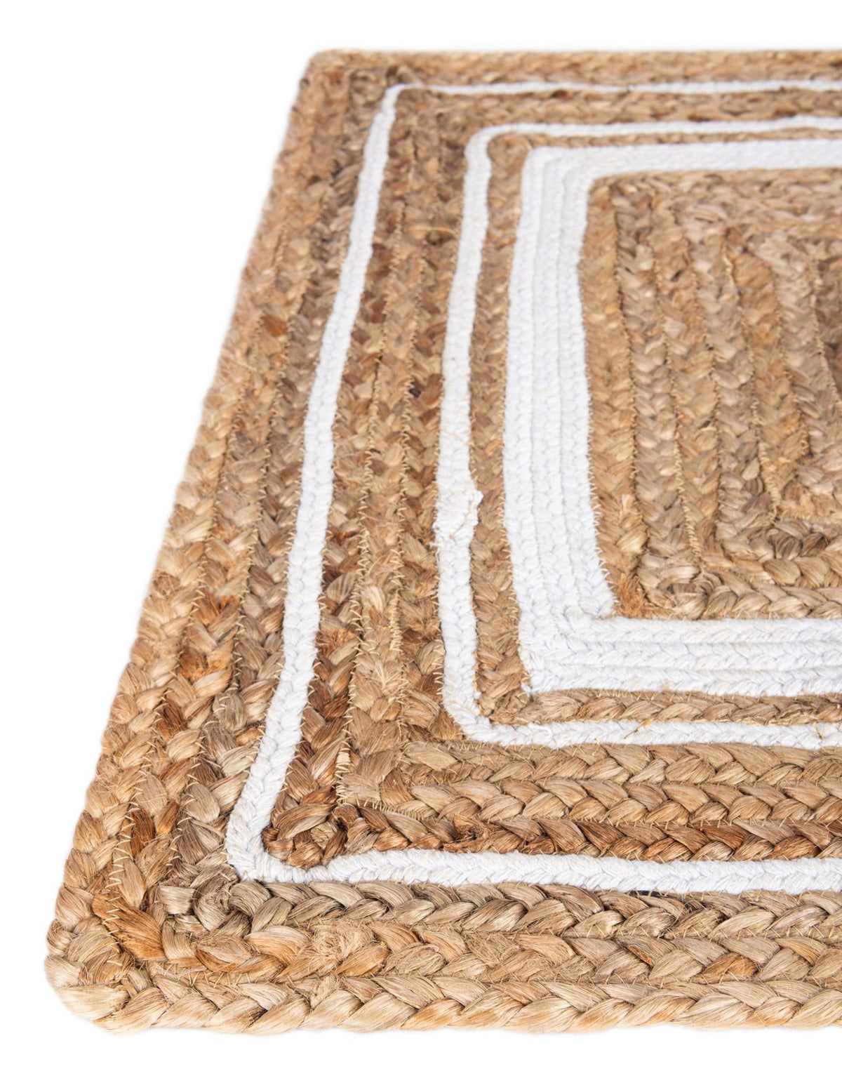 Woven Seaside Jute Collection Area Rug - Nantucket Rectangle Natural and White  lifestyle 25