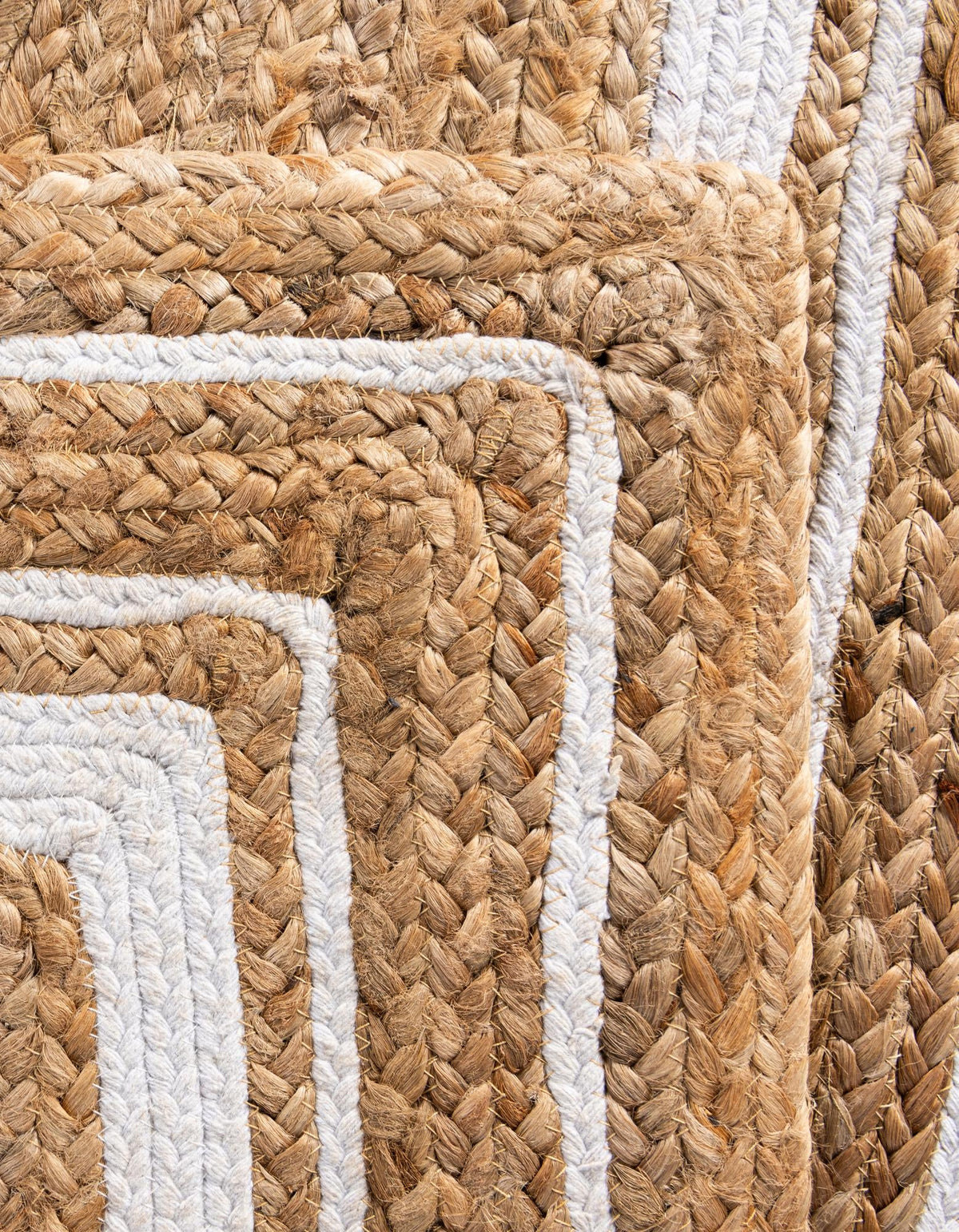 Woven Seaside Jute Collection Area Rug - Nantucket Rectangle Natural and White  lifestyle 27