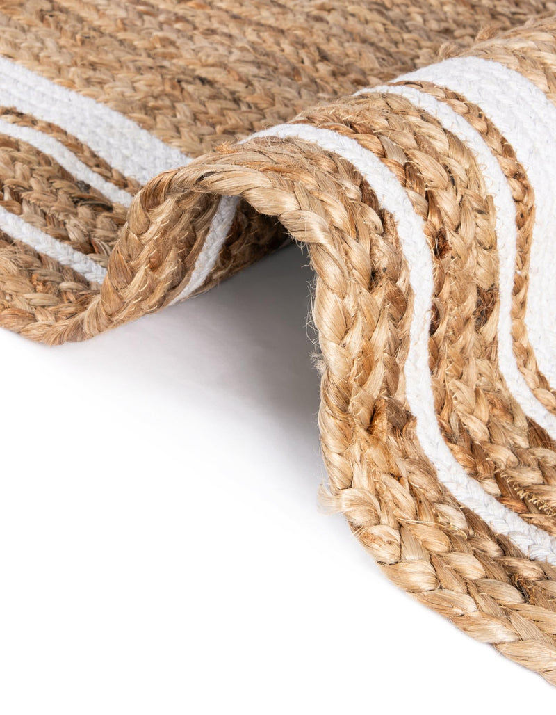 Woven Seaside Jute Collection Area Rug - Nantucket Rectangle Natural and White  lifestyle 28