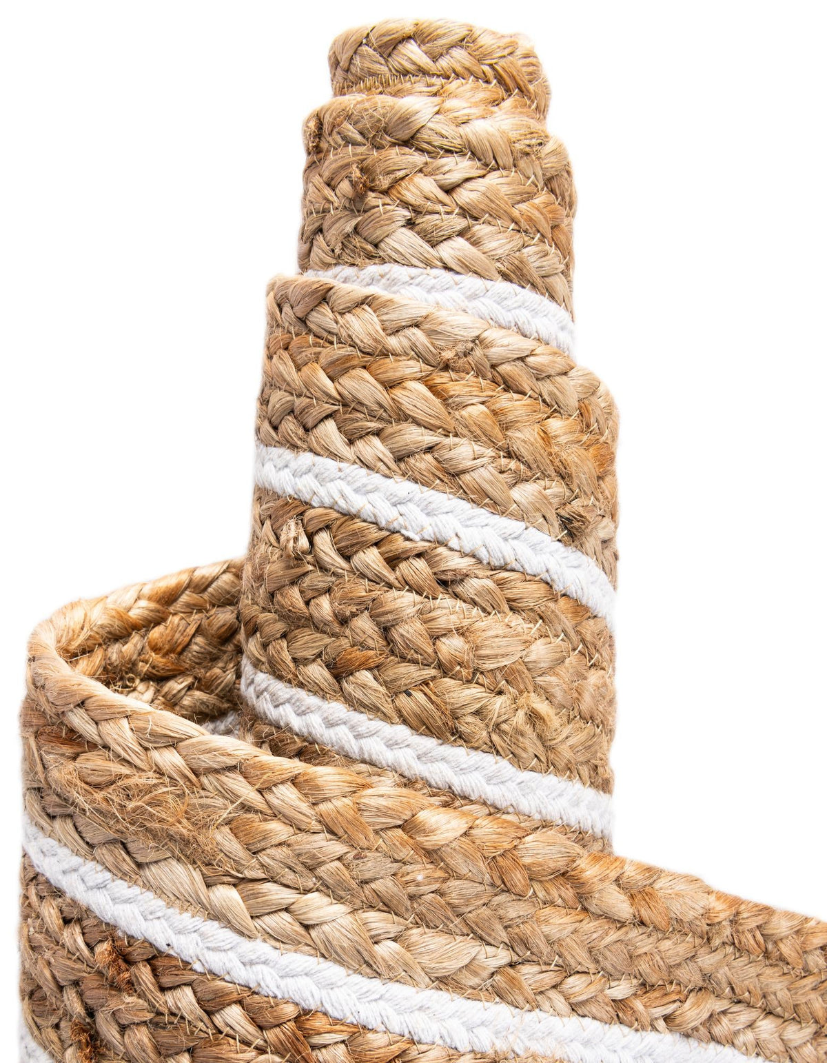 Woven Seaside Jute Collection Area Rug - Nantucket Rectangle Natural and White  lifestyle 29