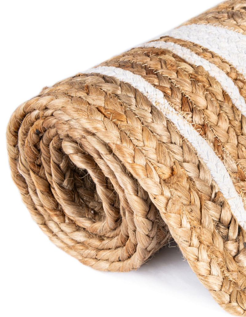 Woven Seaside Jute Collection Area Rug - Nantucket Rectangle Natural and White  lifestyle 30