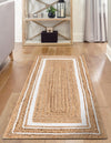 Woven Seaside Jute Collection Area Rug - Nantucket Runner Natural and White  lifestyle 72