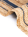 Woven Seaside Jute Collection Area Rug - Nantucket Round Natural and Navy Blue  lifestyle 81
